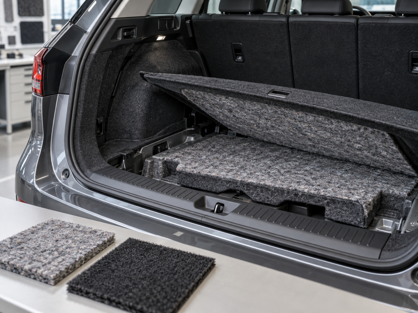 Recycled polyester fibers used in automotive acoustic felts and molded nonwoven components