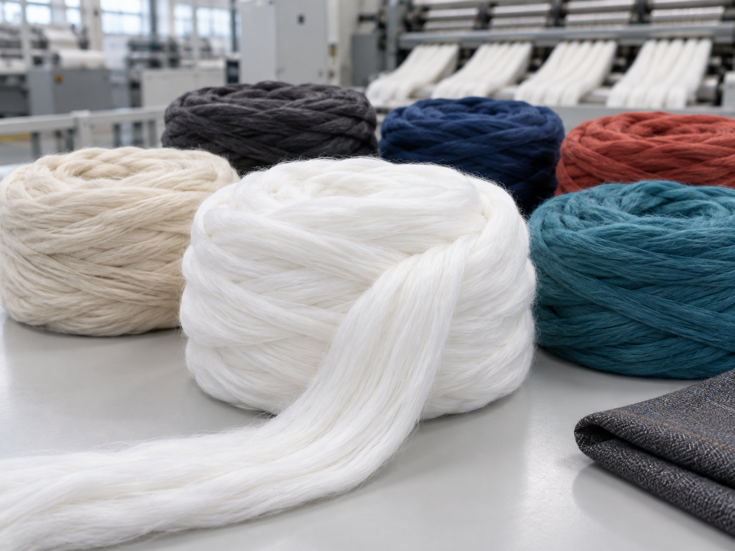 Virgin and recycled polyester tops for spinning applications