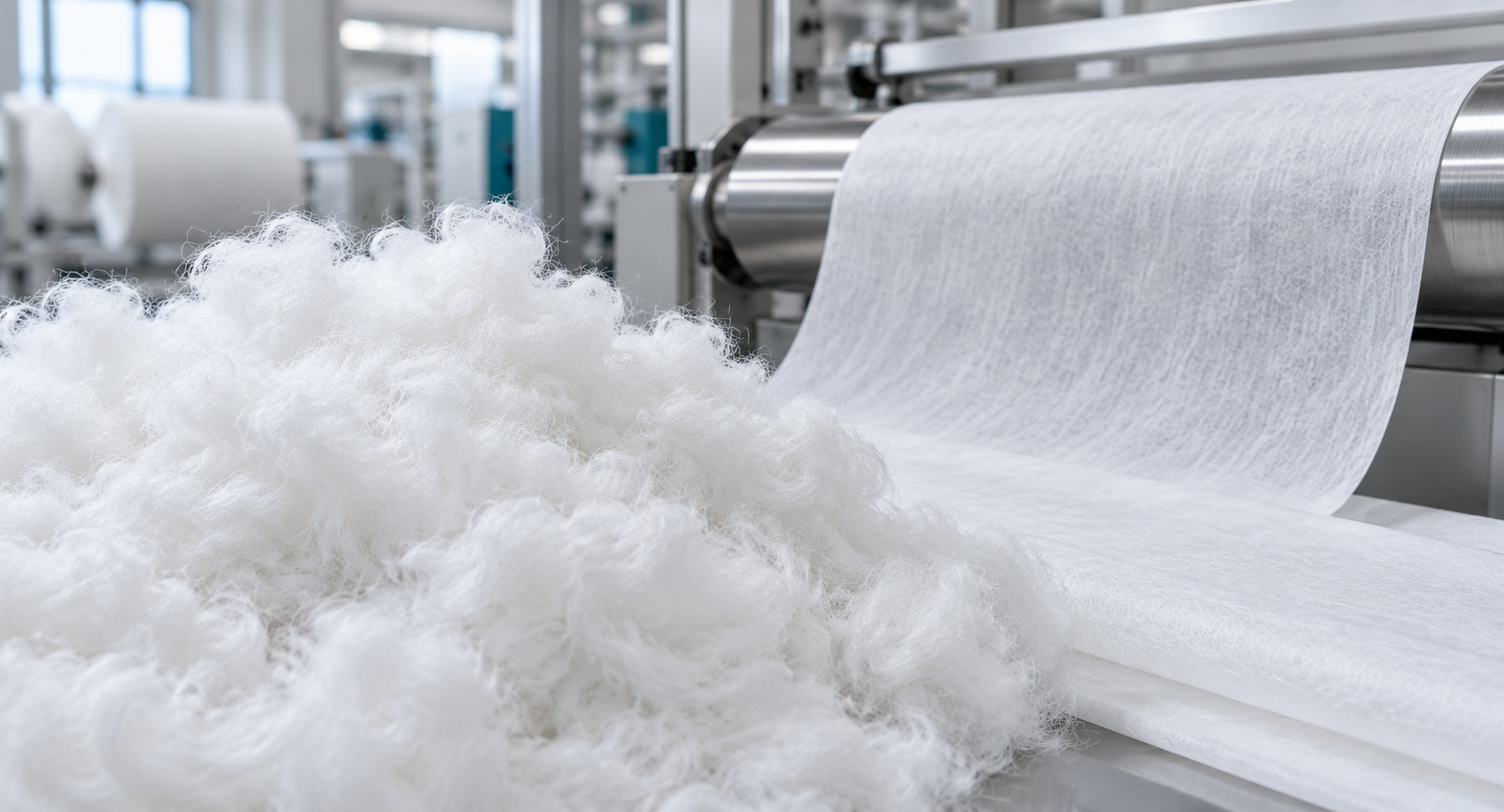 Hydrophilic polyester fiber in a wipe or hygiene nonwoven production setting